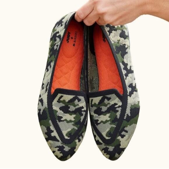 Birdies x Judy The Blackbird Loafer Point Toe Knit Shoe Green Camo 8 - Picture 1 of 11